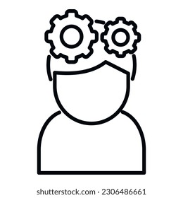 Gear values icon outline vector. Core value. Purpose trust