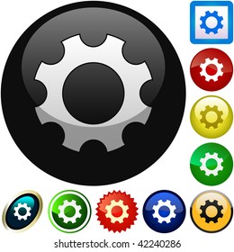 Gear vector button. Vector set.