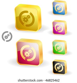 Gear vector button. Vector set.