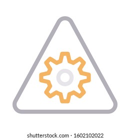 gear vector color line icon 