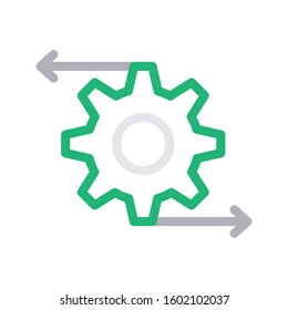 gear vector color line icon 