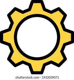icono de línea de color del vector de engranaje
