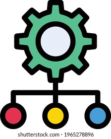 gear vector colour line  icon