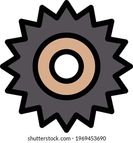 gear vector colour line  icon