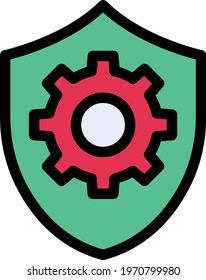 gear vector colour line  icon