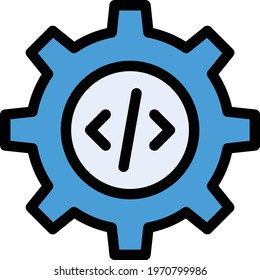 gear vector colour line  icon