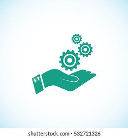 gear Ã?Â handÃ?Â icon, Vector EPS 10 illustration style