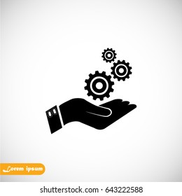 gear hand icon, Vector EPS 10 illustration style