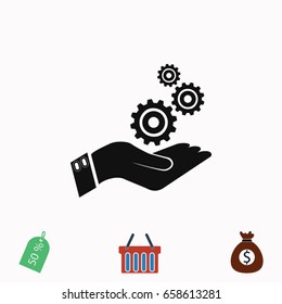 gear Â handÂ icon, Vector EPS 10 illustration style
