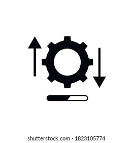 Gear vector flat icon with loading, isolated,cogs. Settings icon.