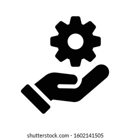 gear vector glyph flat icon 