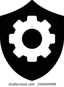 gear vector glyph flat icon