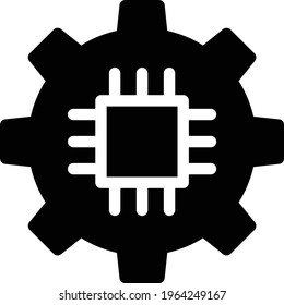 gear vector glyph flat icon