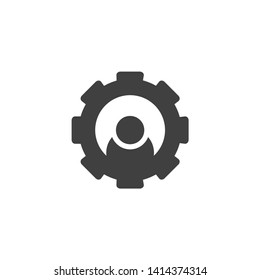 Gear vector icon. Black and white gears illustration. 