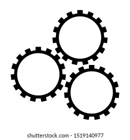 Gear Vector Icon. Continuous running gear illustration symbol. update sign or logo.