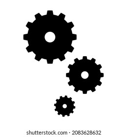 Icono del vector de engranajes 10. Ilustración aislada de engranajes. Ilustración del vector