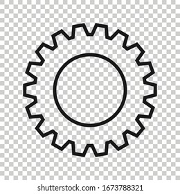 Gear vector icon in flat style. Cog wheel illustration on white isolated background. Gearwheel cogwheel business concept.
