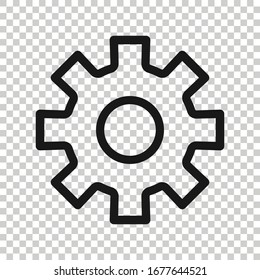 Gear vector icon in flat style. Cog wheel illustration on white isolated background. Gearwheel cogwheel business concept.