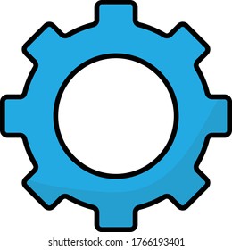 Gear vector icon in flat style. Cog wheel illustration on white background. Gearwheel cogwheel business concept.