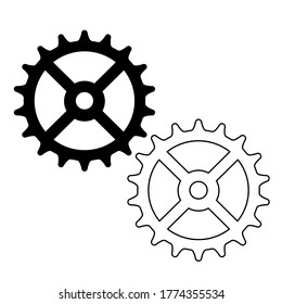 Gear vector icon in flat style.cog wheel isolated on transparent background.vector illustration