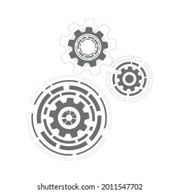Plantilla de diseño de ilustración de icono del vector de engranajes