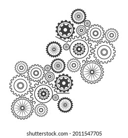 Plantilla de diseño de ilustración de icono del vector de engranajes