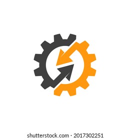 Plantilla de diseño de ilustración de icono del vector de engranajes