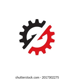 Plantilla de diseño de ilustración de icono del vector de engranajes