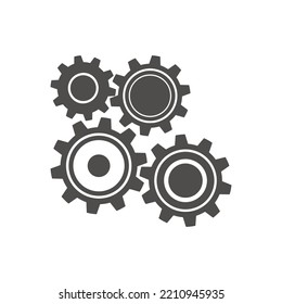 Diseño de Ilustración de Icono del Vector de engranajes