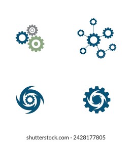 Plantilla de diseño de ilustración vectorial de engranaje