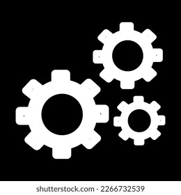 gear vector icon isolated on black background, vector illustration