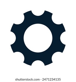 Gear. Vector icon isolated on white background.