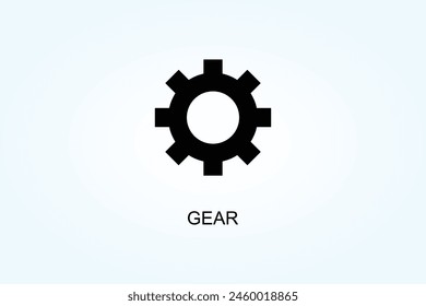 Vector De Engranaje, Icono O Símbolo De Logotipo Ilustración