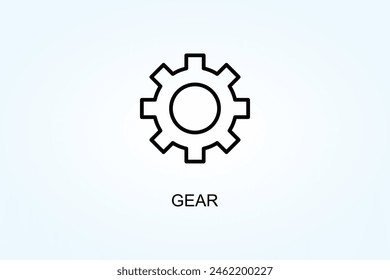 Gear Vector, Icon Or Logo Sign Symbol Illustration
