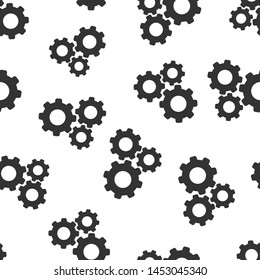 Gear vector icon seamless pattern background. Cog wheel illustration on white background. Gearwheel cogwheel business concept.