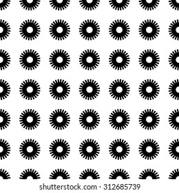 gear vector icon seamless pattern, tiling ornament on white.