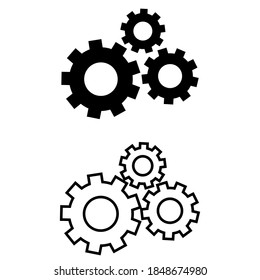 Juego de iconos del vector de engranajes. colección de signos de ilustración de mecanismo. símbolo de máquina.