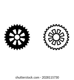 Juego de iconos del vector de engranajes. colección de signos de ilustración de mecanismo. Símbolo mecánico o logotipo.
