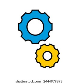 Icono de Vector de engranajes. Signo de Configuraciones.