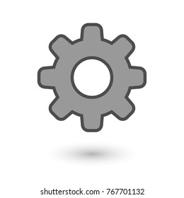 Gear vector icon, settings symbol