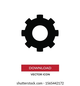 Gear vector icon, simple sign for web site and mobile app.