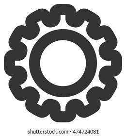 Gear vector icon. Style is contour flat icon symbol, gray color, white background.