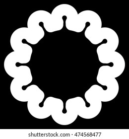 Gear vector icon. Style is outline flat icon symbol, white color, black background.