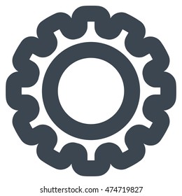 Gear vector icon. Style is stroke flat icon symbol, smooth blue color, white background.