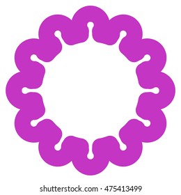 Gear vector icon. Style is stroke flat icon symbol, violet color, white background.