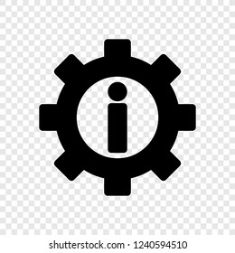 Gear vector, icon transparent grid