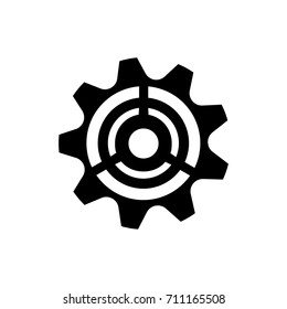 gear vector icon in tren flat style