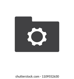 Gear vector icon for web design in a flat style