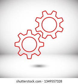 Gear vector icon. Web design icon. Gears and cogs symbol. Cog wheels icon. Cogs circle illustration. Gear wheel logo. Vector EPS 10