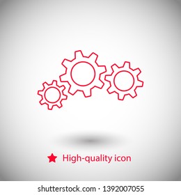Gear vector icon. Web design icon. Gears and cogs symbol. Cog wheels icon. Cogs circle illustration. Gear wheel logo. Vector EPS 10